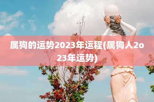 属狗的运势2023年运程(属狗人2o23年运势)