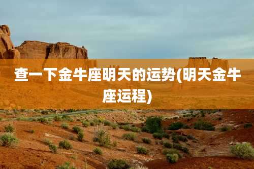 查一下金牛座明天的运势(明天金牛座运程)