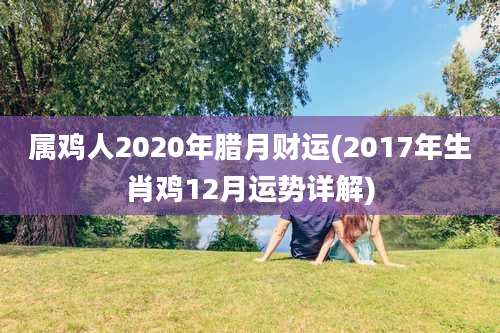 属鸡人2020年腊月财运(2017年生肖鸡12月运势详解)