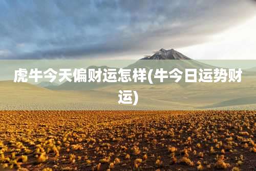 虎牛今天偏财运怎样(牛今日运势财运)