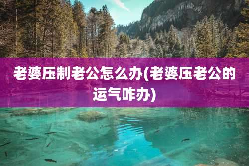 老婆压制老公怎么办(老婆压老公的运气咋办)