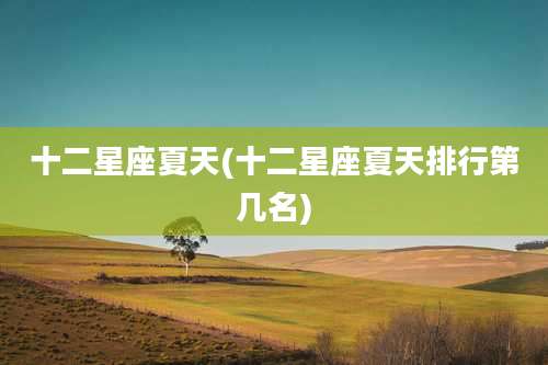 十二星座夏天(十二星座夏天排行第几名)