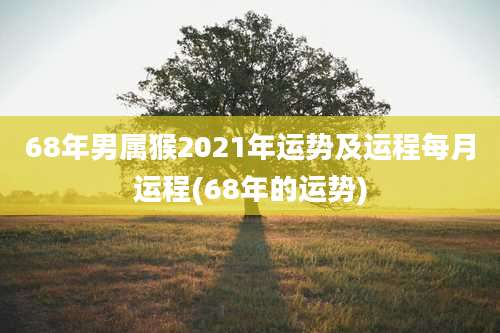 68年男属猴2021年运势及运程每月运程(68年的运势)