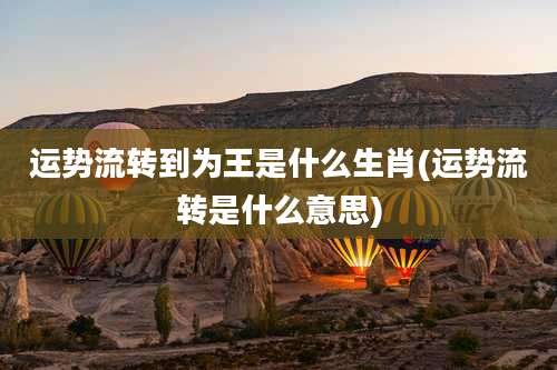 运势流转到为王是什么生肖(运势流转是什么意思)