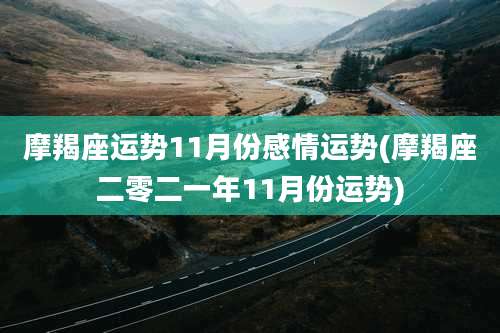 摩羯座运势11月份感情运势(摩羯座二零二一年11月份运势)