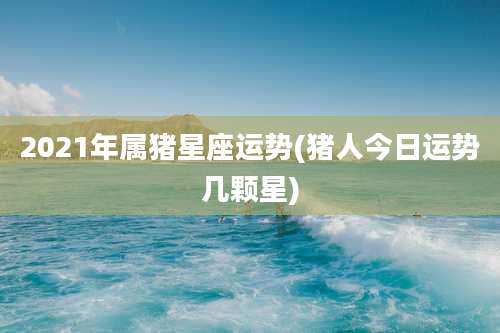 2021年属猪星座运势(猪人今日运势几颗星)