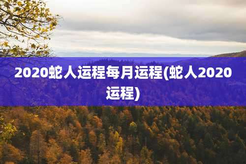2020蛇人运程每月运程(蛇人2020运程)