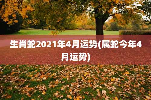 生肖蛇2021年4月运势(属蛇今年4月运势)