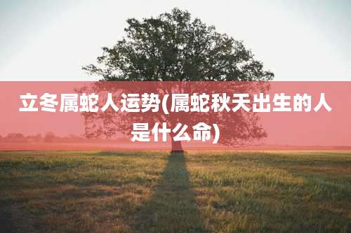 立冬属蛇人运势(属蛇秋天出生的人是什么命)