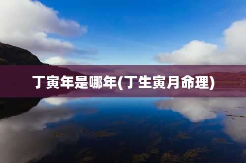 丁寅年是哪年(丁生寅月命理)