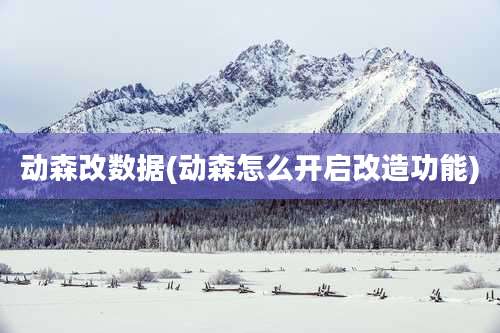 动森改数据(动森怎么开启改造功能)