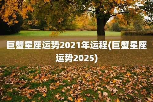 巨蟹星座运势2021年运程(巨蟹星座运势2025)