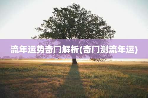 流年运势奇门解析(奇门测流年运)