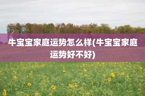 牛宝宝家庭运势怎么样(牛宝宝家庭运势好不好)