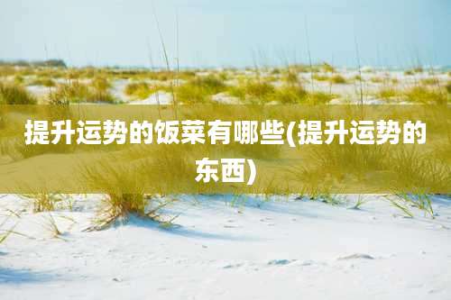 提升运势的饭菜有哪些(提升运势的东西)