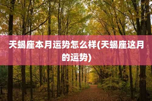 天蝎座本月运势怎么样(天蝎座这月的运势)