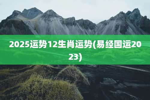 2025运势12生肖运势(易经国运2023)