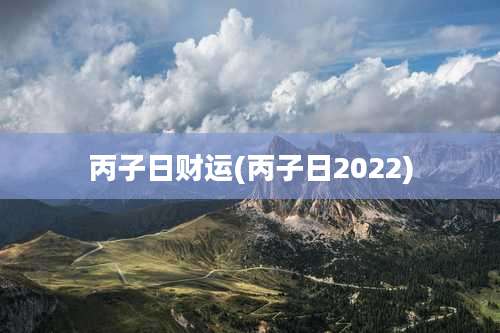 丙子日财运(丙子日2022)