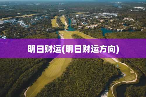 明曰财运(明日财运方向)
