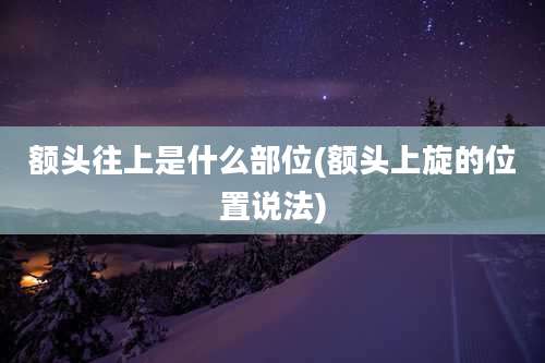 额头往上是什么部位(额头上旋的位置说法)