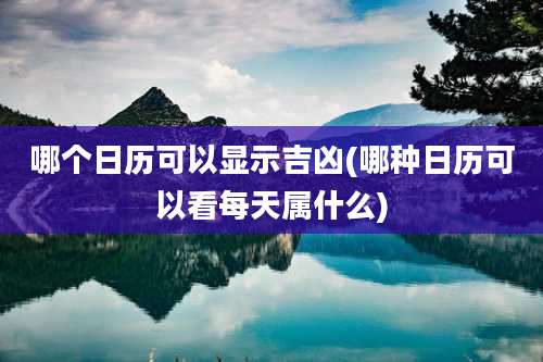 哪个日历可以显示吉凶(哪种日历可以看每天属什么)