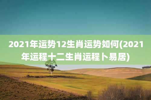 2021年运势12生肖运势如何(2021年运程十二生肖运程卜易居)