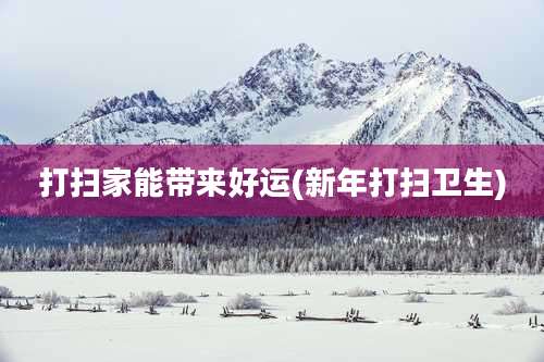 打扫家能带来好运(新年打扫卫生)