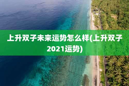 上升双子未来运势怎么样(上升双子2021运势)