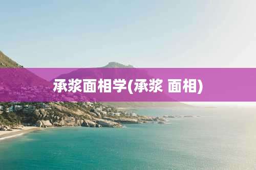 承浆面相学(承浆 面相)