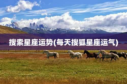 搜索星座运势(每天搜狐星座运气)
