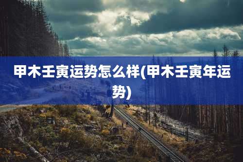 甲木壬寅运势怎么样(甲木壬寅年运势)