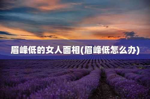 眉峰低的女人面相(眉峰低怎么办)