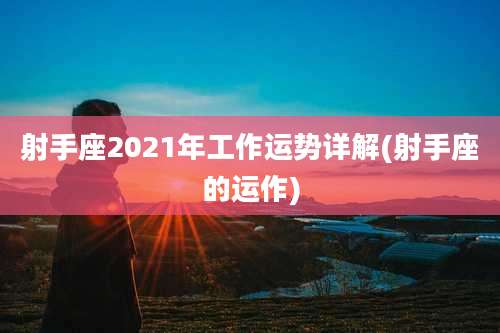射手座2021年工作运势详解(射手座的运作)