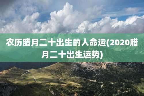 农历腊月二十出生的人命运(2020腊月二十出生运势)