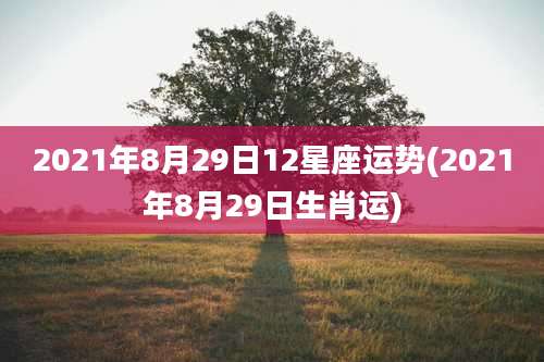 2021年8月29日12星座运势(2021年8月29日生肖运)