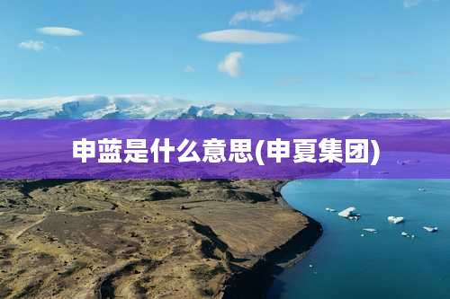 申蓝是什么意思(申夏集团)