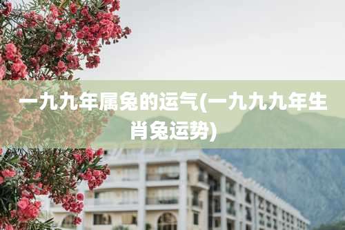 一九九年属兔的运气(一九九九年生肖兔运势)