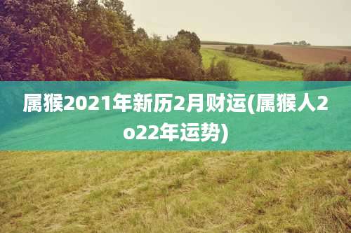 属猴2021年新历2月财运(属猴人2o22年运势)