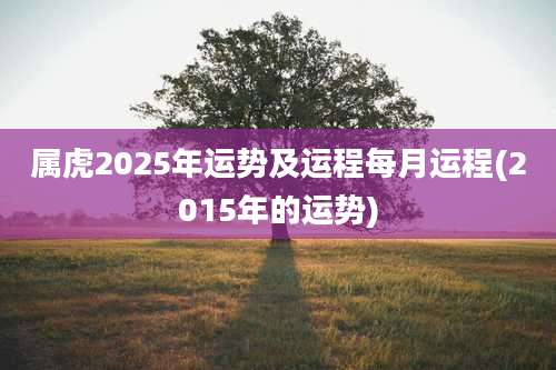 属虎2025年运势及运程每月运程(2015年的运势)