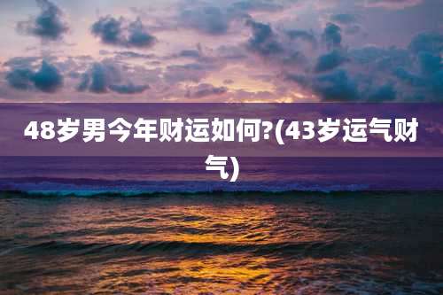 48岁男今年财运如何?(43岁运气财气)