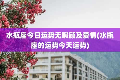 水瓶座今日运势无暇顾及爱情(水瓶座的运势今天运势)