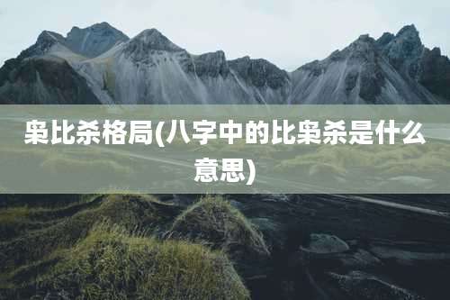 枭比杀格局(八字中的比枭杀是什么意思)