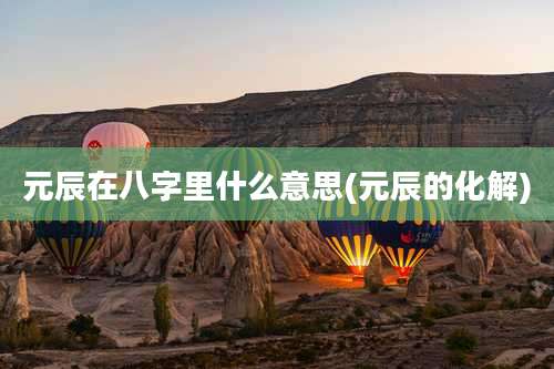 元辰在八字里什么意思(元辰的化解)