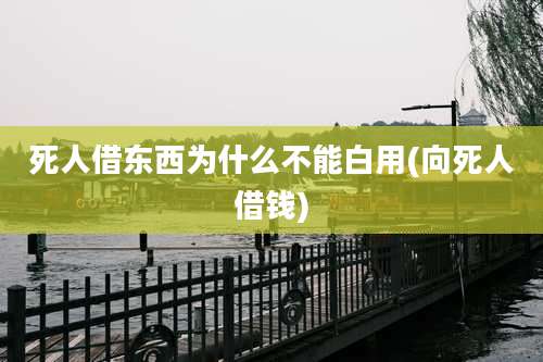 死人借东西为什么不能白用(向死人借钱)