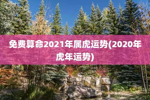 免费算命2021年属虎运势(2020年虎年运势)