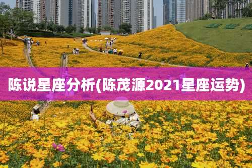 陈说星座分析(陈茂源2021星座运势)