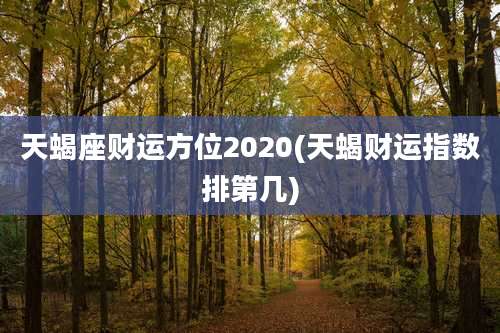 天蝎座财运方位2020(天蝎财运指数排第几)