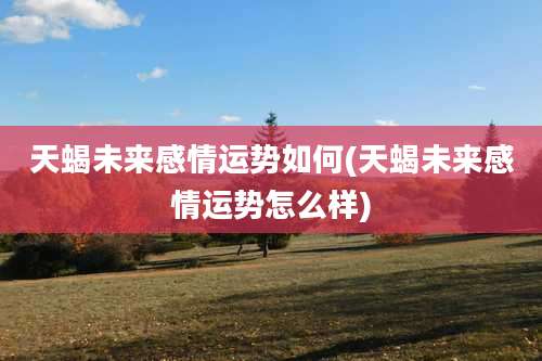 天蝎未来感情运势如何(天蝎未来感情运势怎么样)