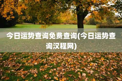 今日运势查询免费查询(今日运势查询汉程网)