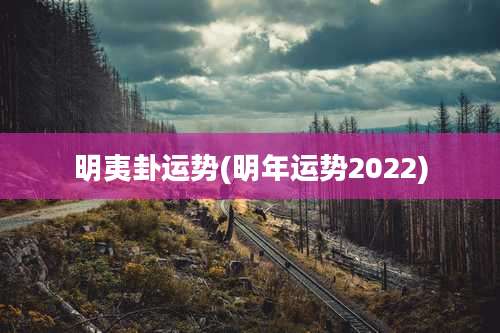 明夷卦运势(明年运势2022)